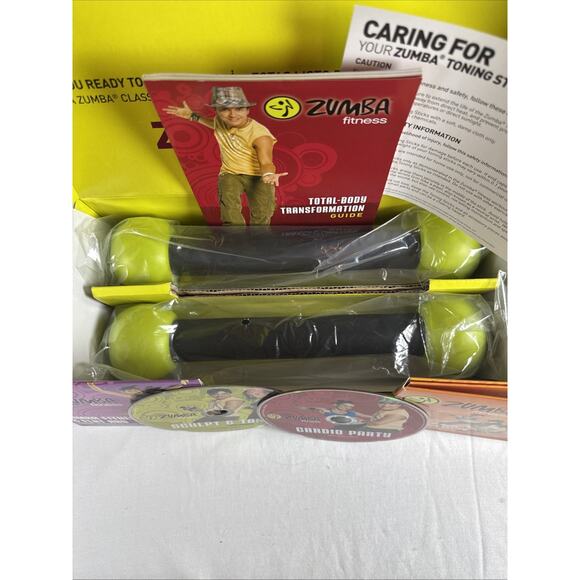 Zumba Fitness Toning Stick Weights DVD Set Join The Party Complete In Box - Picture 2 of 6